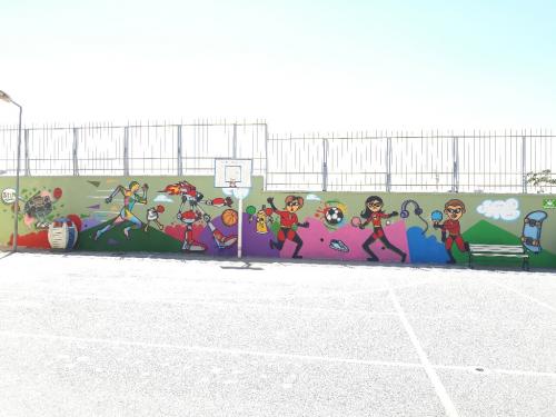 Okul Duvarı Graffitici  - Streetart - Street Decoration - Spor Salonu Graffiti - GYM Graffiti -  Anaokulu Graffiti