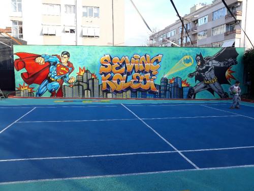 Okul Duvarı Grafitici - Spor Salonu Grafiti- Anaokulu Grafiti- Anaokulu Duvar Boyama - Kreş Grafiti